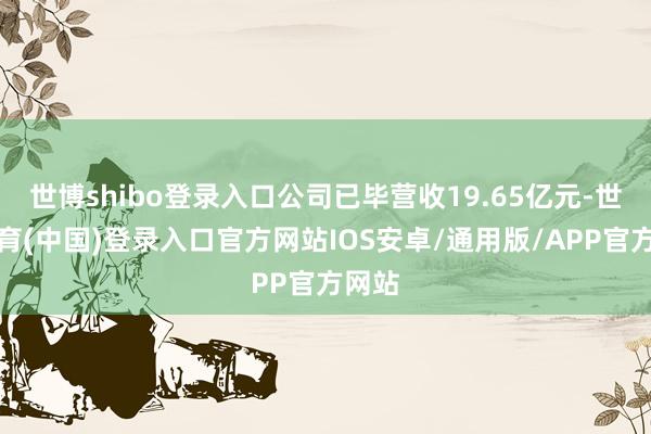 世博shibo登录入口公司已毕营收19.65亿元-世博体育(中国)登录入口官方网站IOS安卓/通用版/APP官方网站