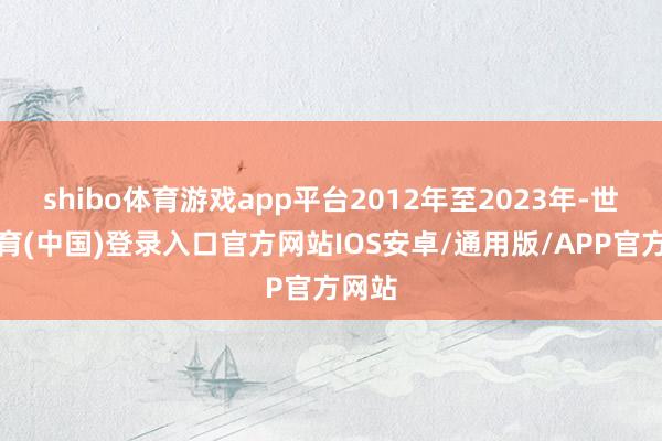 shibo体育游戏app平台2012年至2023年-世博体育(中国)登录入口官方网站IOS安卓/通用版/APP官方网站